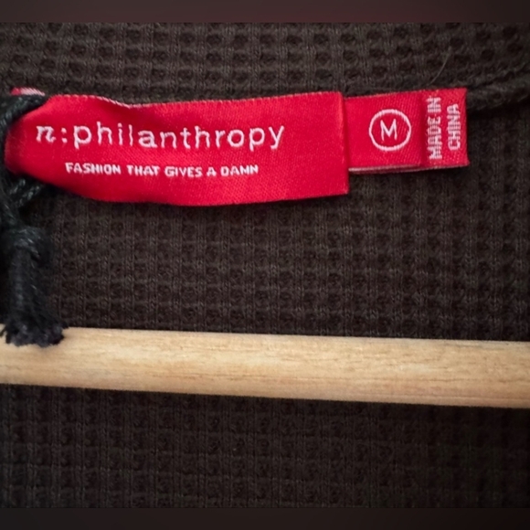 n:philanthropy Women’s ORLY Ribbed 1/4 Zip Pullover Chocolate Brown Size Medium - Picture 7 of 10
